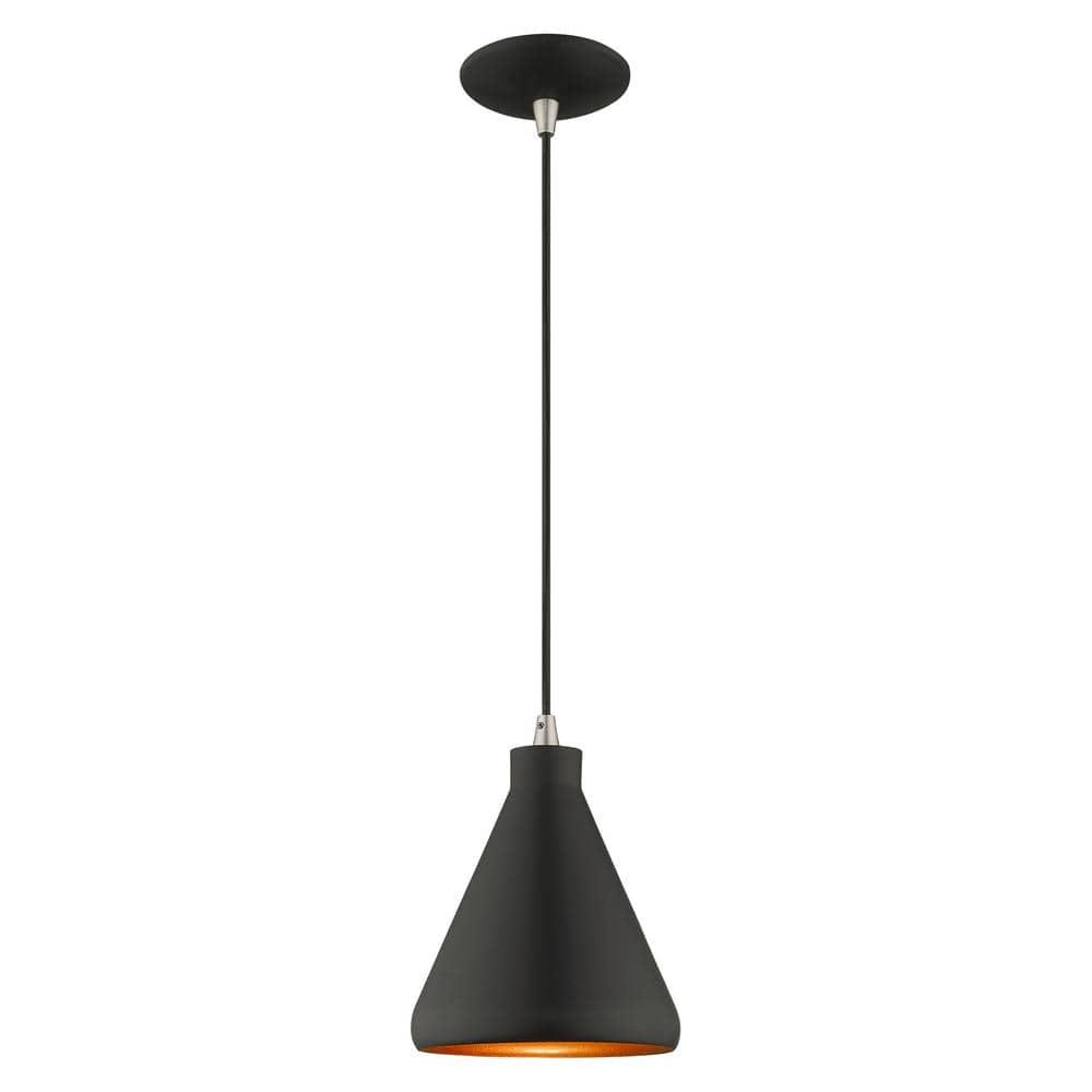 Livex Lighting Metal Shade 1 - Light Chandelier in  Black