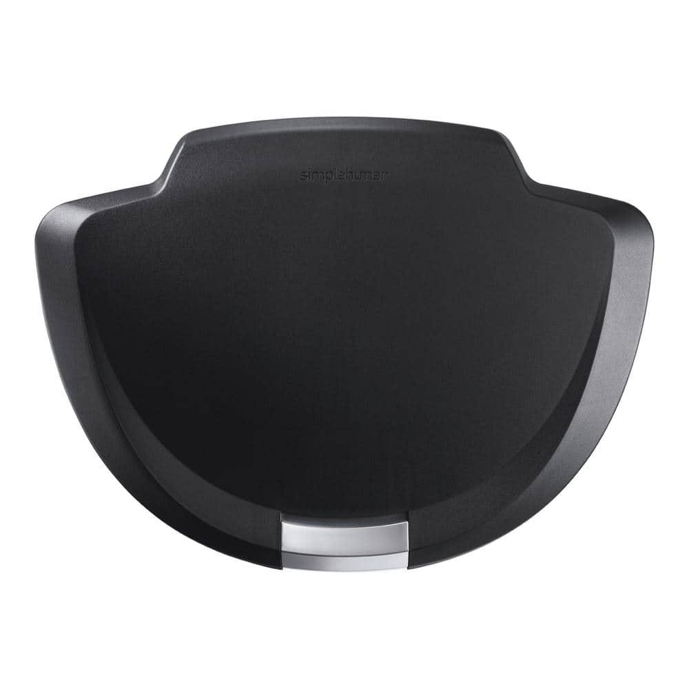 simplehuman 13gal Kitchen Step Trash Can with Soft Close Locking Lid Black Plastic Semi Round Garbage Can