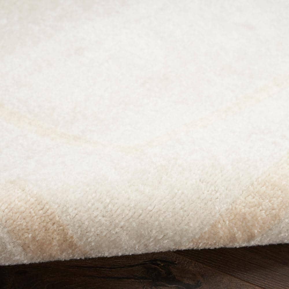 Nourison Essentials 2' x 6' Ivory Gold Contemporary Bordered Indoor/Outdoor Area Rug