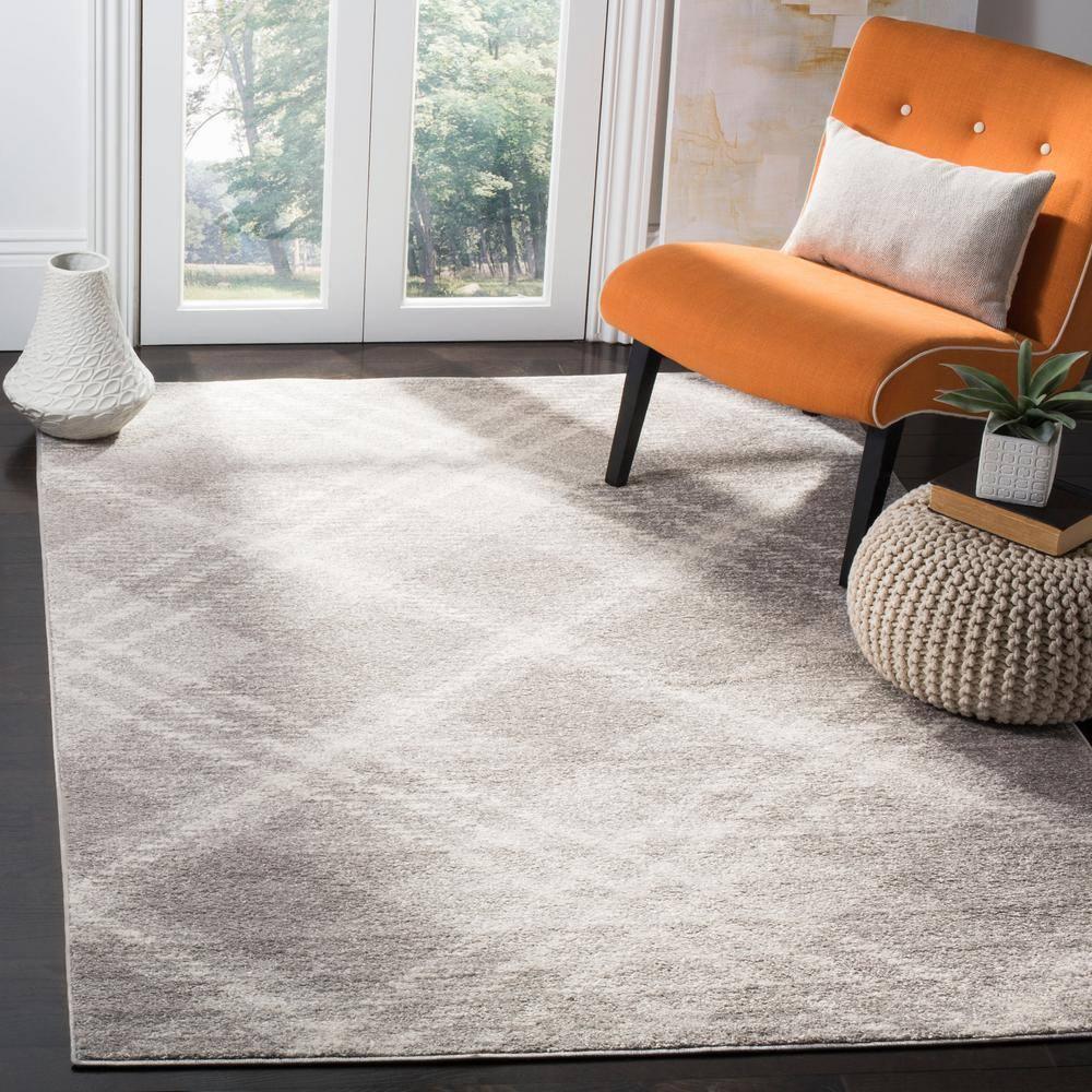 Adirondack ADR129 Power Loomed Area Rug - Light Grey/Ivory - 6'x9' - Safavieh.