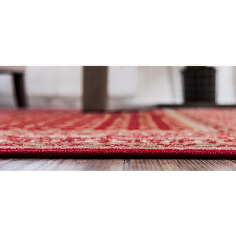 Unique Loom Williamsburg Collection Area Rug - Allover (6' 1" x 9' Rectangle Red/Ivory)