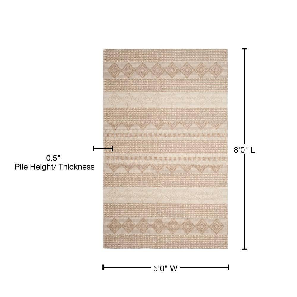 Winchester Geometric Hand-Woven Flatweave Wool/Cotton Beige/Ivory Area Rug