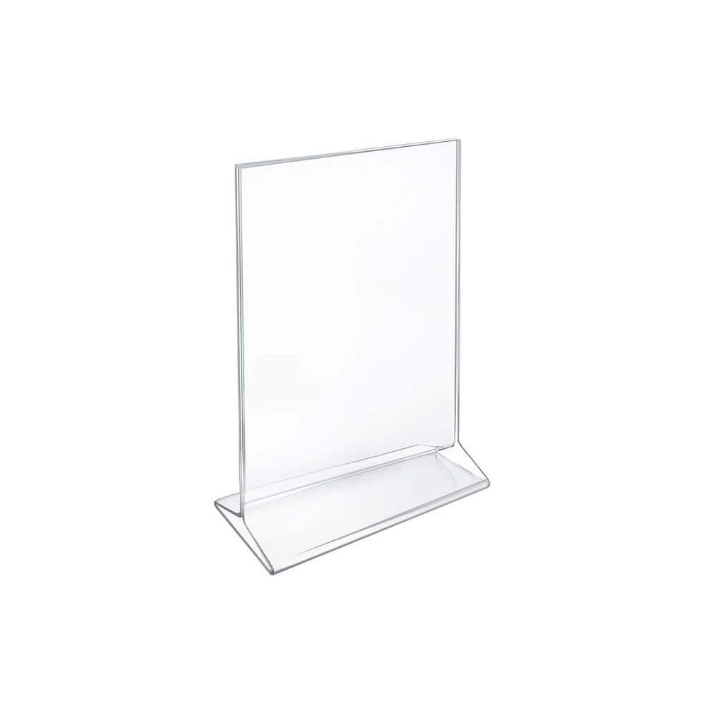 Azar Displays Top Loading Clear Acrylic T-Frame Sign Holder 5.5" Wide x 8.5'' High-Vertical, 10-Pack (Set of 10)