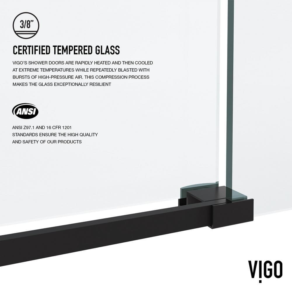 Elan 56-60" W x 66" H Sliding Frameless Tub Door with 3/8" Clear Glass