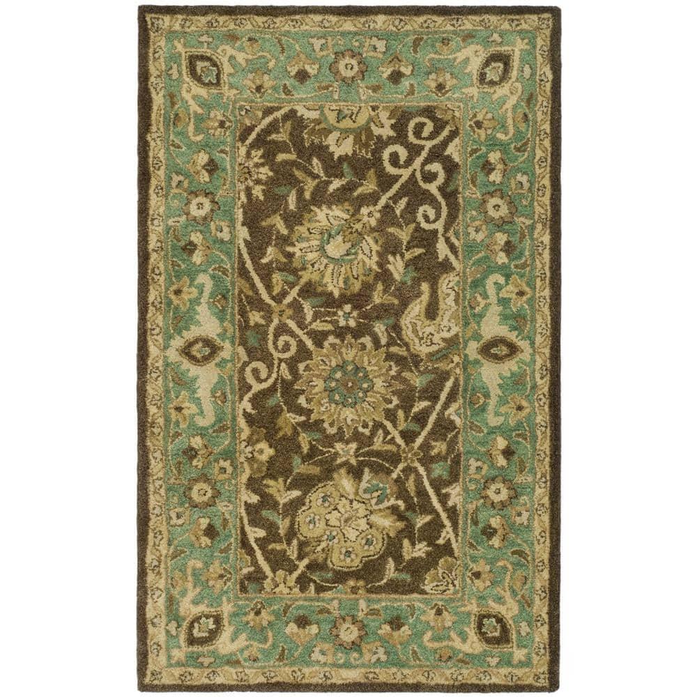 Antiquity AT21 Hand Tufted Indoor Accent Rug - Brown/Green - 3'x5' - Safavieh