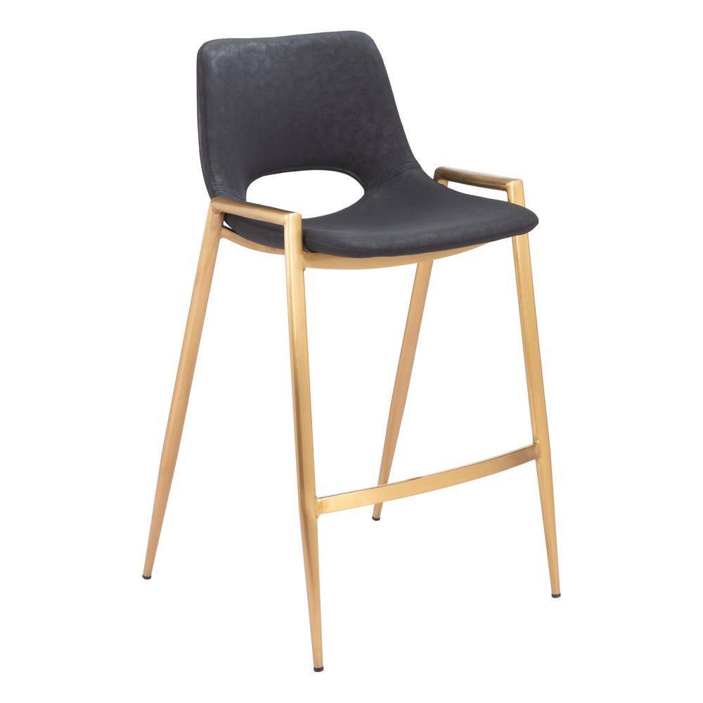 Zuo Hospitality Desi Black Upholstered Counter Stool (Set of 2)
