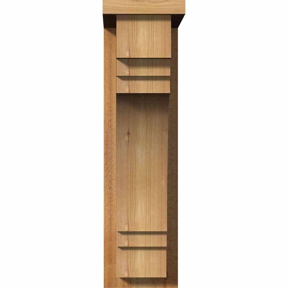 6"W x 14"D x 22"H Pescadero Rough Sawn Corbel w/Backplate, Western Red Cedar