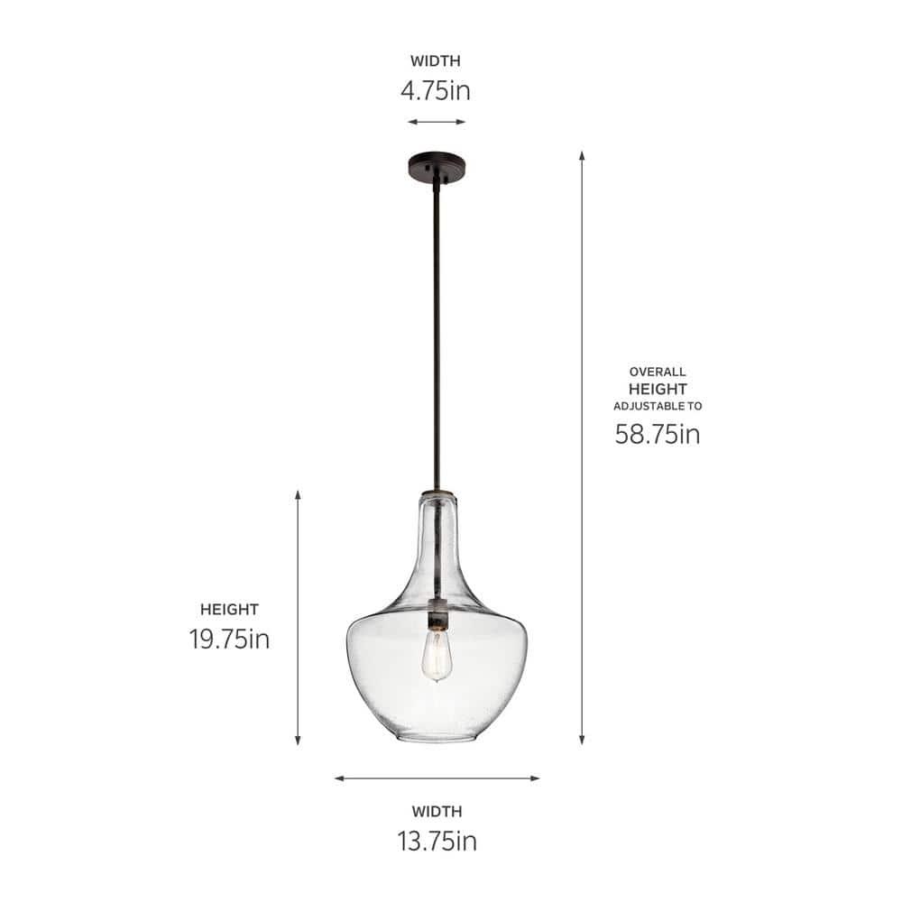 Kichler Lighting Everly 1 - Light Pendant in  Olde Bronze