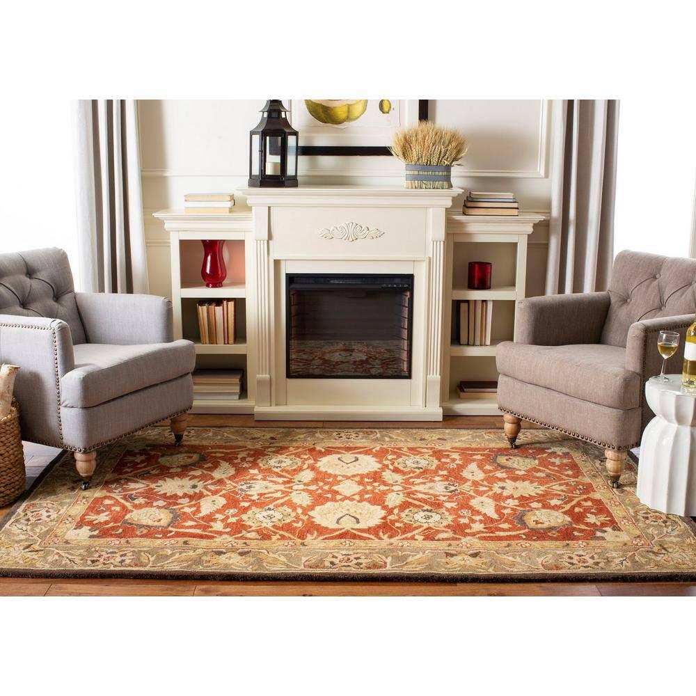 Anatolia AN512 Hand Tufted Indoor Accent Rug - Rust/Green - 3'x5' - Safavieh