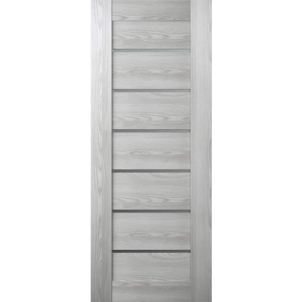 Belldinni Avon 07-02 Paneled Manufactured Wood and Frosted Glass Interior Door Slab