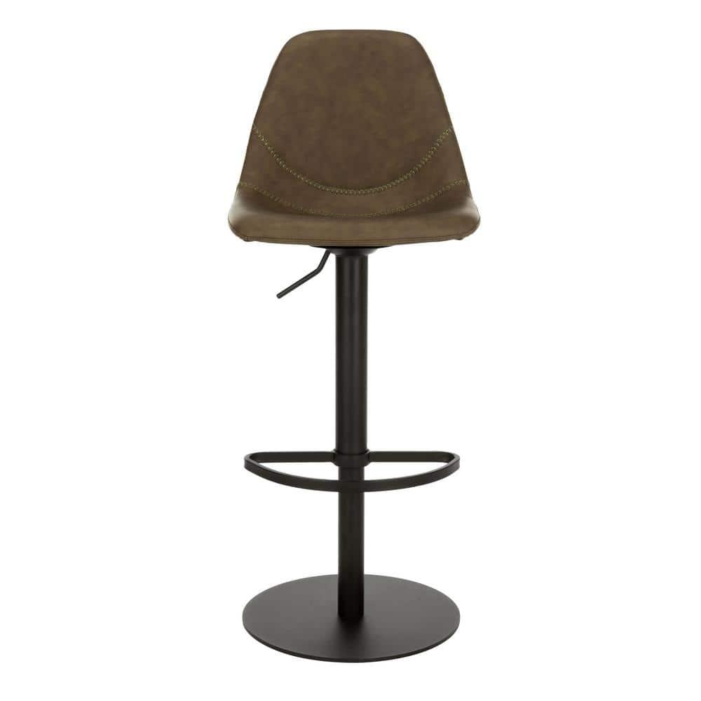 Sky Adjustable Swivel Barstool - BST3003 - Olive/Black - Safavieh