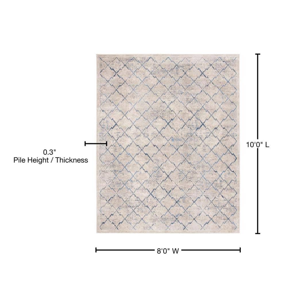 SAFAVIEH Brentwood Celandine Geometric Area Rug, Light Grey/Blue, 8' x 10'