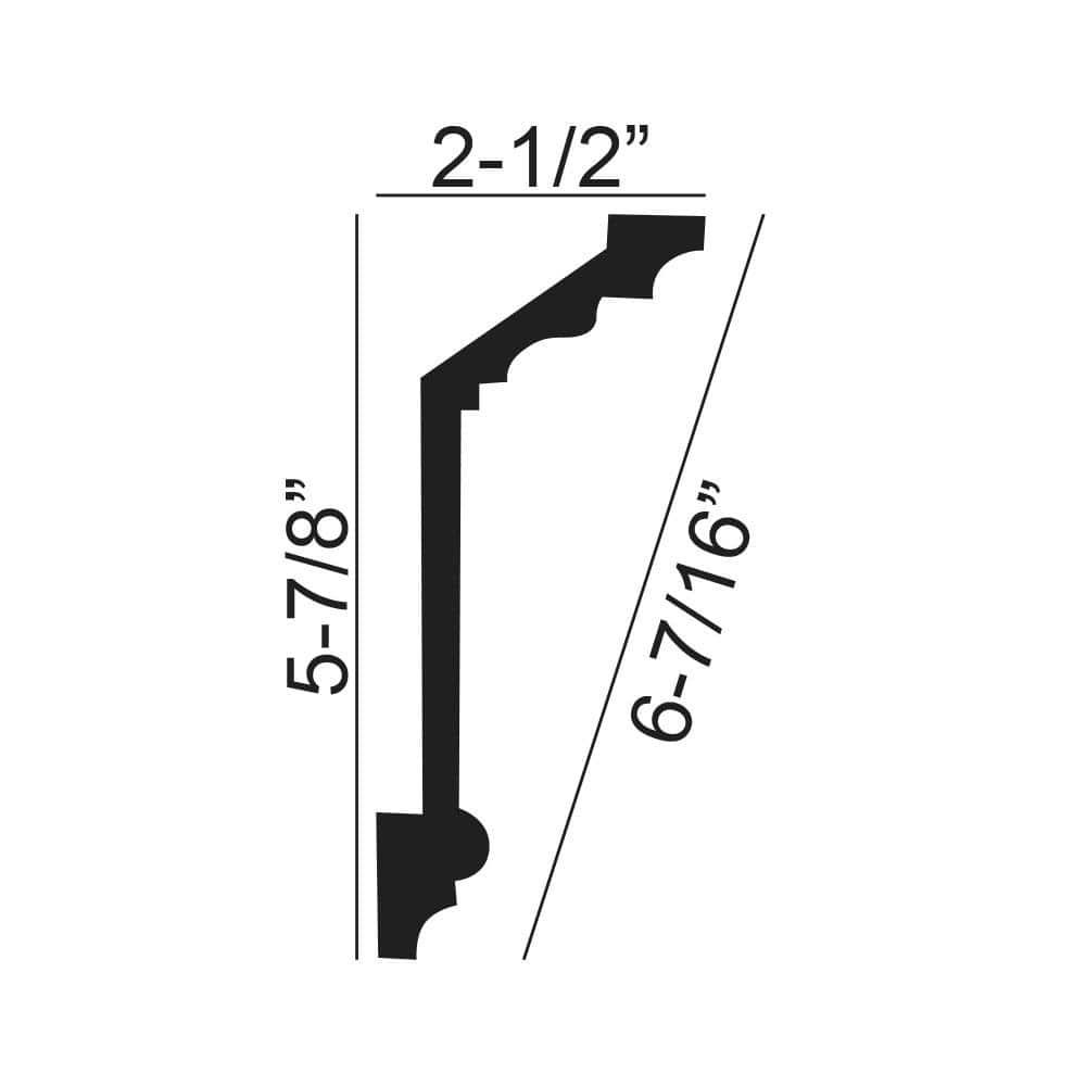 Architectural Products by Outwater L.L.C. 2-1/2 in x 5-7/8 in x 6 in Long Polyurethane Floral Crown Moulding Sample