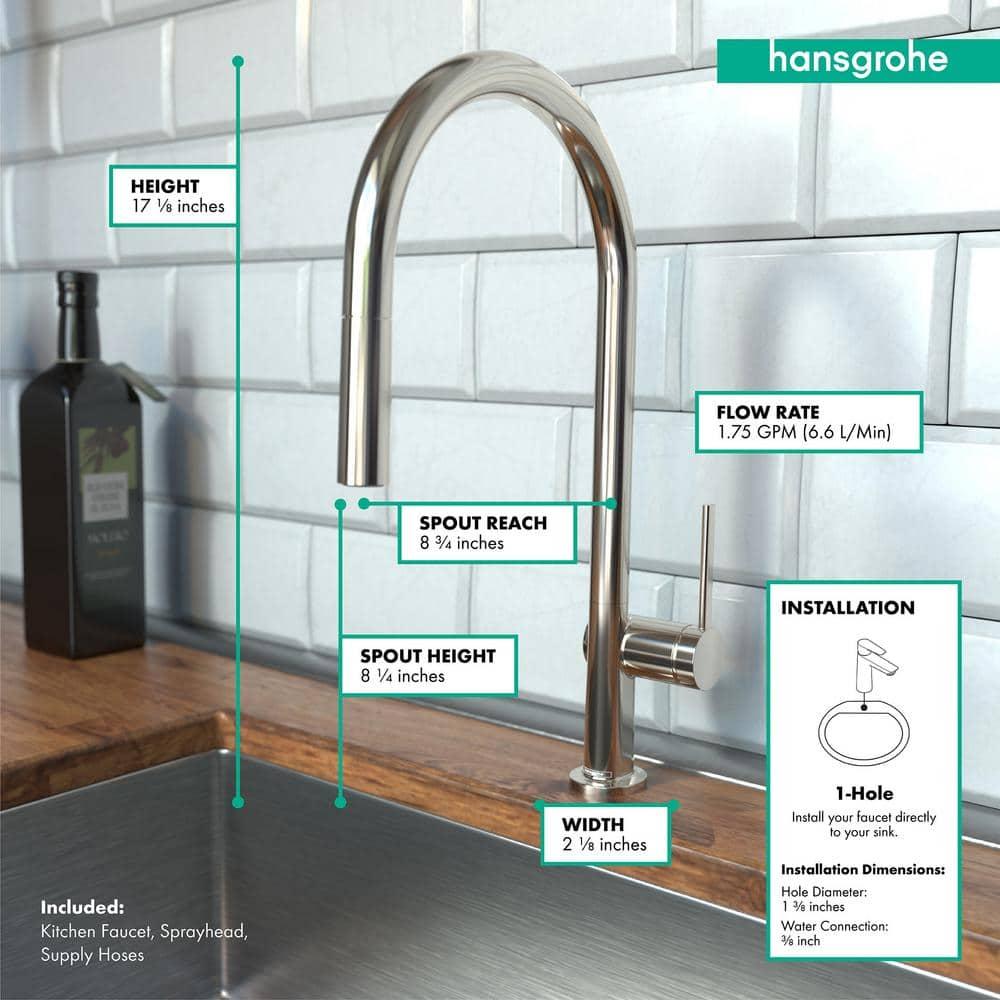 hansgrohe Talis N HighArc Kitchen Faucet, O-Style 2-Spray Pull-Down, 1.75 GPM