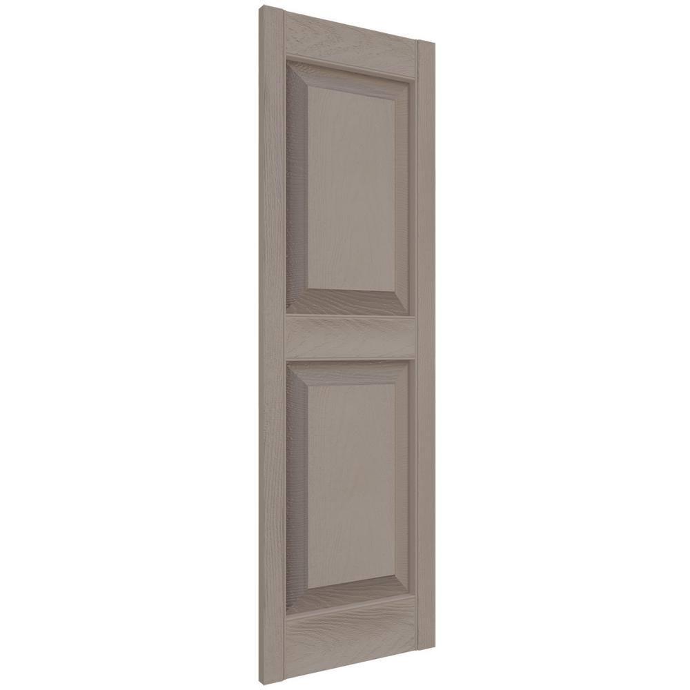 14 1/2"W x 37"H Lifetime Vinyl, TailorMade Two Equal Panels, Raised Panel Shutters, Clay