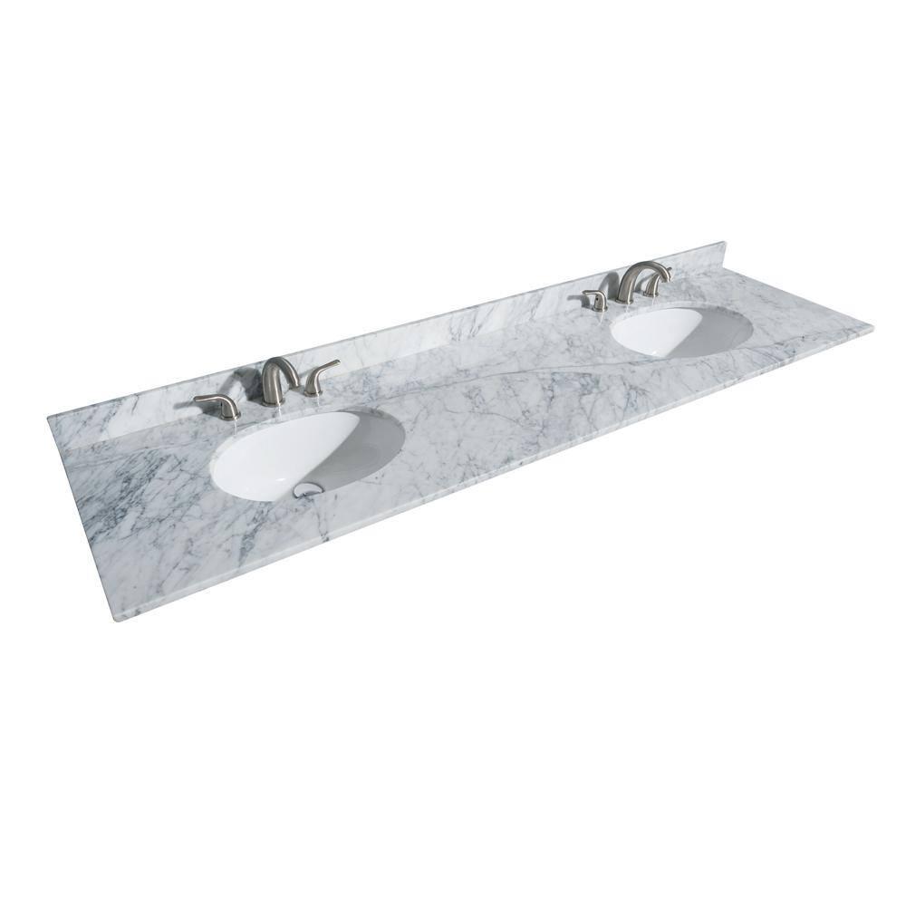 Wyndham Collection Deborah 80'' Double Bathroom Vanity with Marble Top