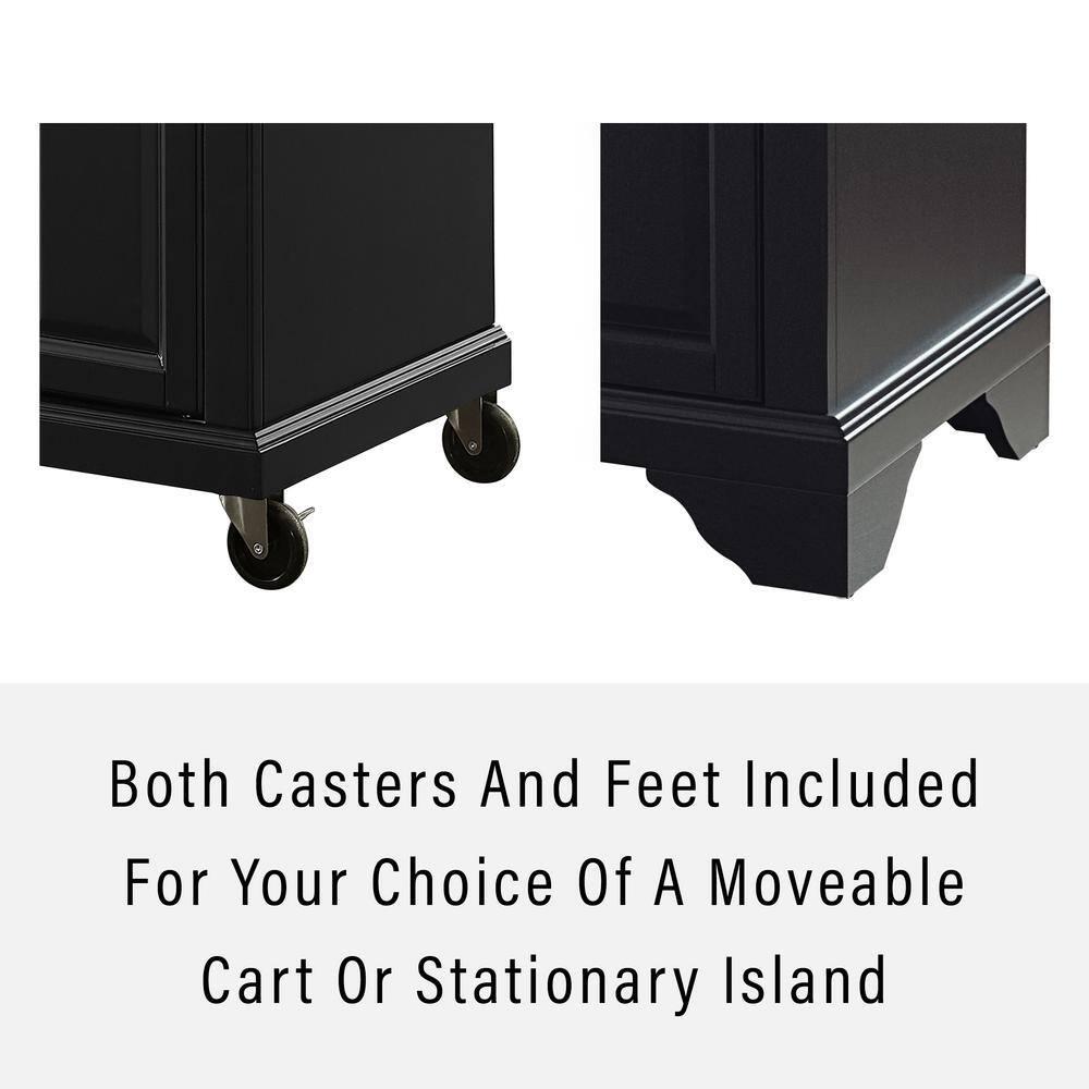 Lafayette Cuisine Kitchen Island with Natural Wood Top - Black