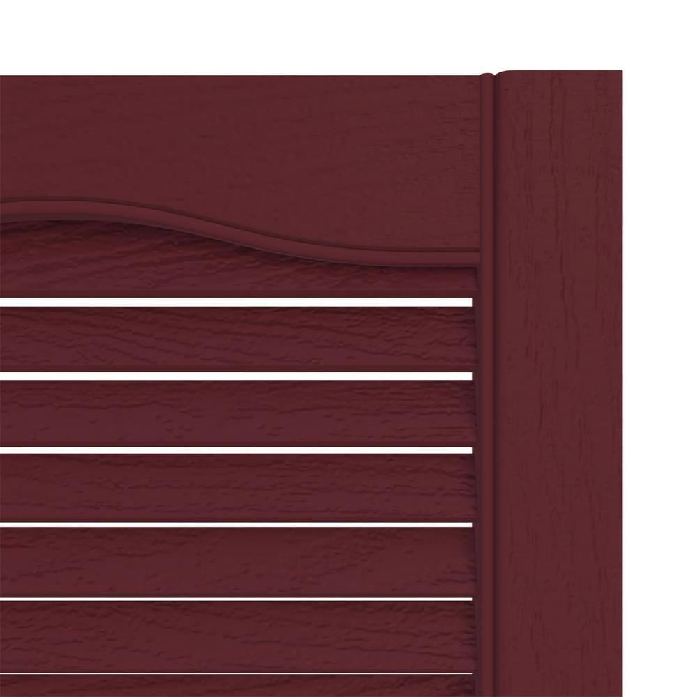 14.5 in. x 55 in. Louvered Vinyl Exterior Shutters Pair in Wineberry