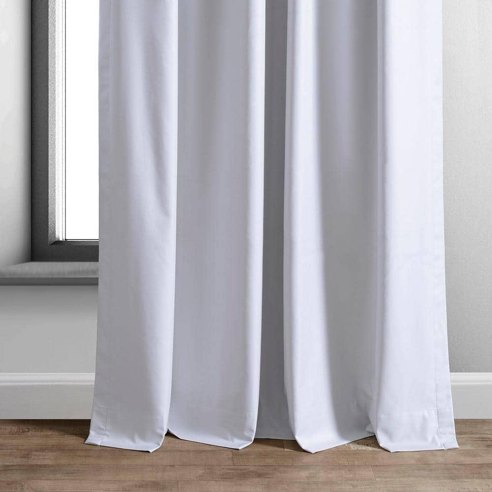 Exclusive Fabrics  Essential Polyester Solid Blackout Curtains - Thermal Insulated Window Curtains Rod Pocket (Single Panel) 50 X 108 - Off White