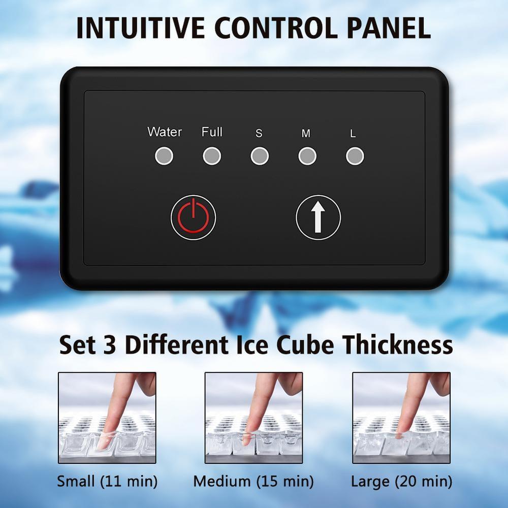 Commercial Ice Maker Machine, 70 LBS/24H Under Counter Large Ice Machine w/ 10 LBS Capacity Ice Storage Bin, 2 Water Inlet Modes, Freestanding & Built in Ice Maker for Bar/Home/Office/Shop, White