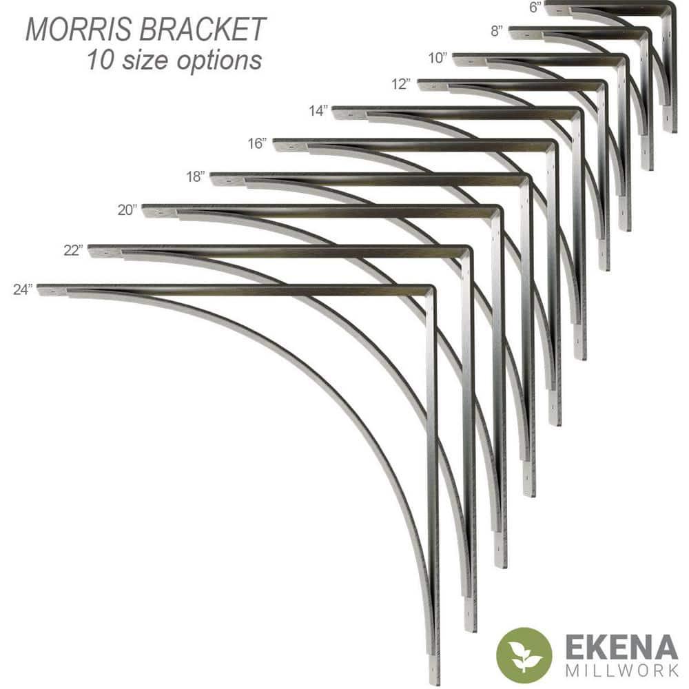 Ekena Millwork 3"W x 6"D x 6"H Morris Steel Bracket, Unfinished