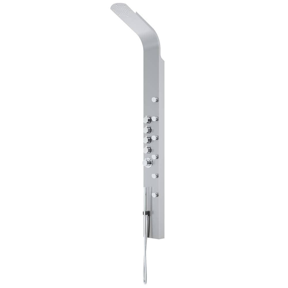 Brielle 68" H X 6" W 6-Jet Shower System with Hand Shower Wand and Rainfall Shower Head