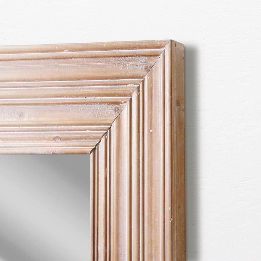Head West Natural Whitewash Wood Farmhouse Wall Accent Mirror - 30 x 40
