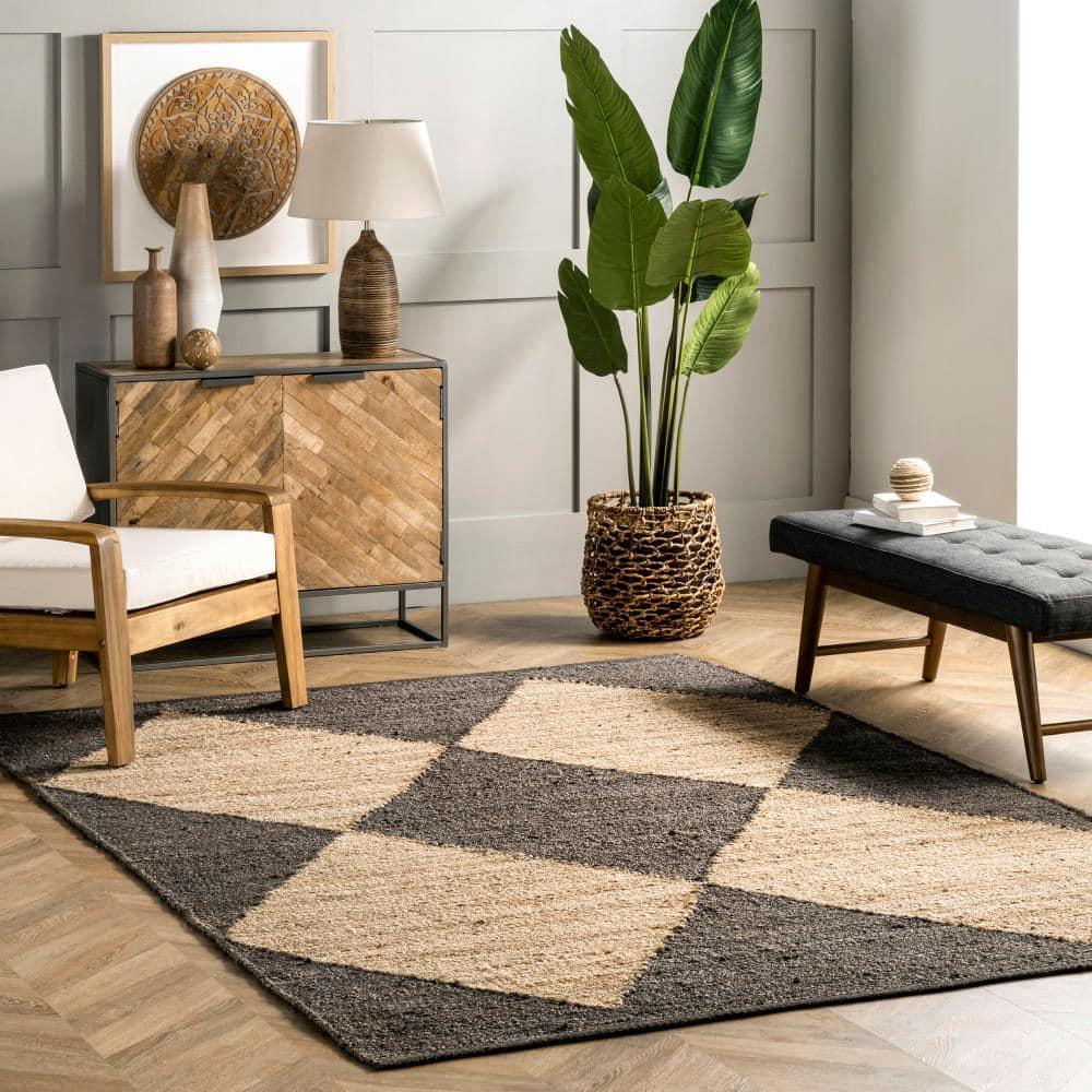 Nuloom Pandora Diamond Jute Indoor Area Rug, 10' x 14', Black