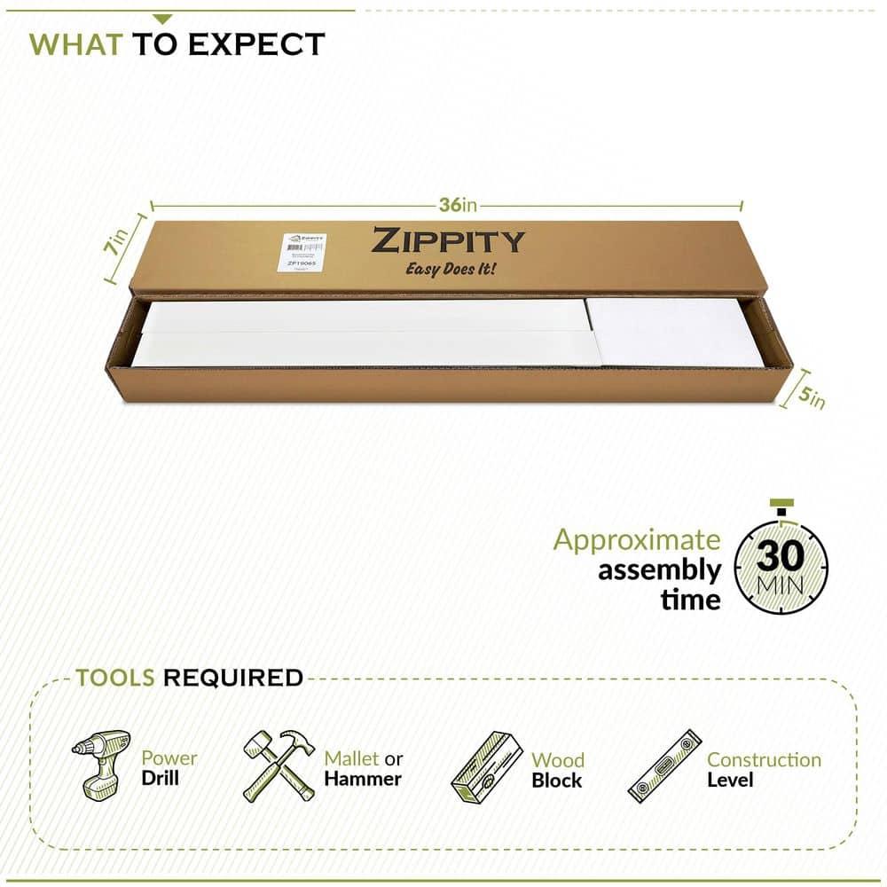 Zippity Outdoor Products 26in H x 24in W (3 Panels) No Dig Zippity Maui Fence Kit, Charcoal Color WoodTek Vinyl Fence Panel, Temporary Outdoor Border for Garden, Easy Install DIY Fence for Backyard, Patio, & Deck, ZP19066