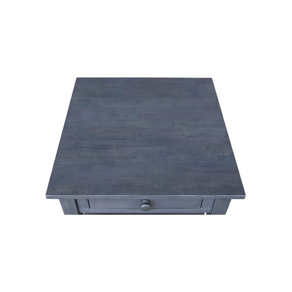 International Concepts Spencer End Table Antique Washed Heather Gray: Modern Square Hardwood Side Table, 25" High