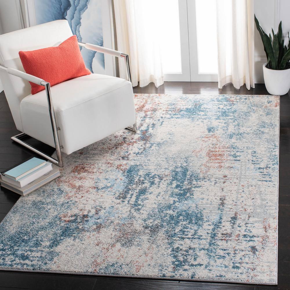 Tulum TUL232 Power Loomed Area Rug - Ivory/Dark Blue - 6'x9' - Safavieh.