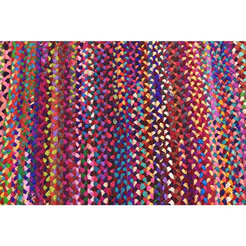 Unique Loom Braided Chindi Collection Area Rug - Layer (3' 3" x 5' 1" Oval Multi/Blue)