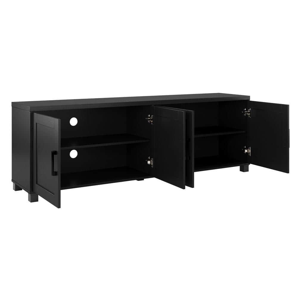 CorLiving Virlomi Contemporary Dark Gray TV Stand with Storage for Most TVs up to 85 Inch - Living Room Entertainment Center with Storage, Stylish TV Stand for Living Room, Modern TV Stands