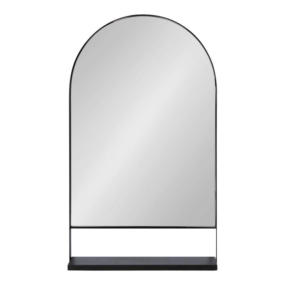 20" x 34" Chadwin Decorative Wall Mirror with Shelf Black - Kate & Laurel All Things Decor: Arched, Farmhouse-Inspired