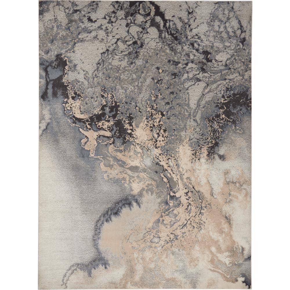 Nourison Maxell Modern Abstract Indoor Area Rug Grey 7' x 10'