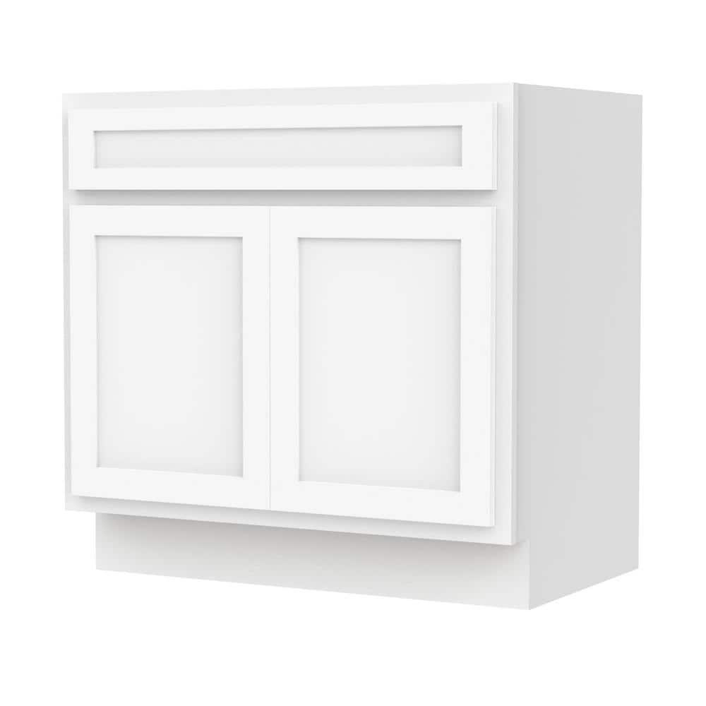 Vanity Art  Vanity Cabinet with Knockdown, White - 39 x 21 x 32.5 in.