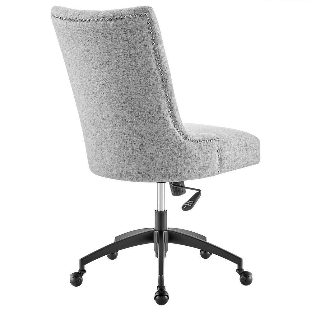 Modway Empower Channel Tufted Fabric Office Chair Black/Light Gray: Modern Desk Chair with Casters, Adjustable Height