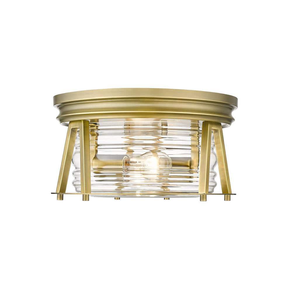 Z-Lite Cape Harbor 2 - Light Flush Mount in  Rubbed Brass
