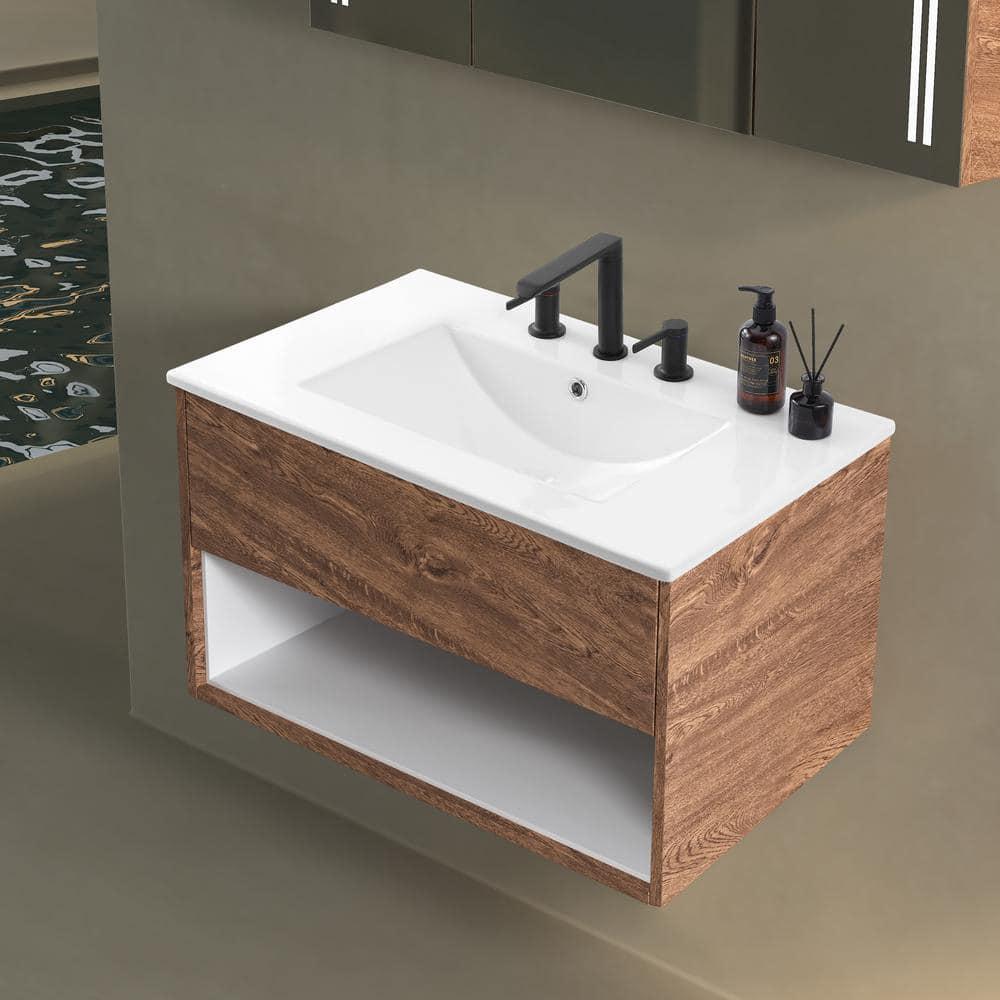 Jonathan Y Ancillary 3-Hole 30" Classic Contemporary Rectangular Ceramic Single Sink Basin Vanity Top