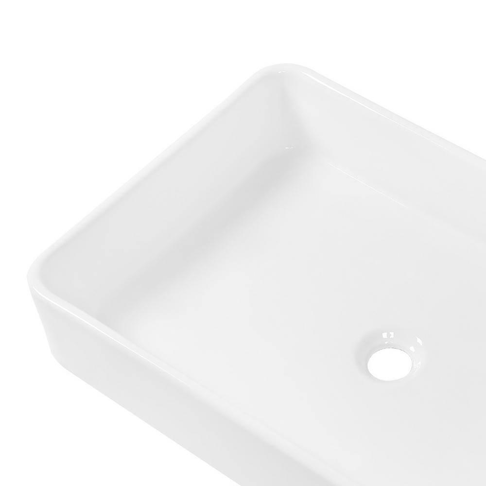 APRESSHUI 16'' Ceramic Rectangular Bathroom Sink