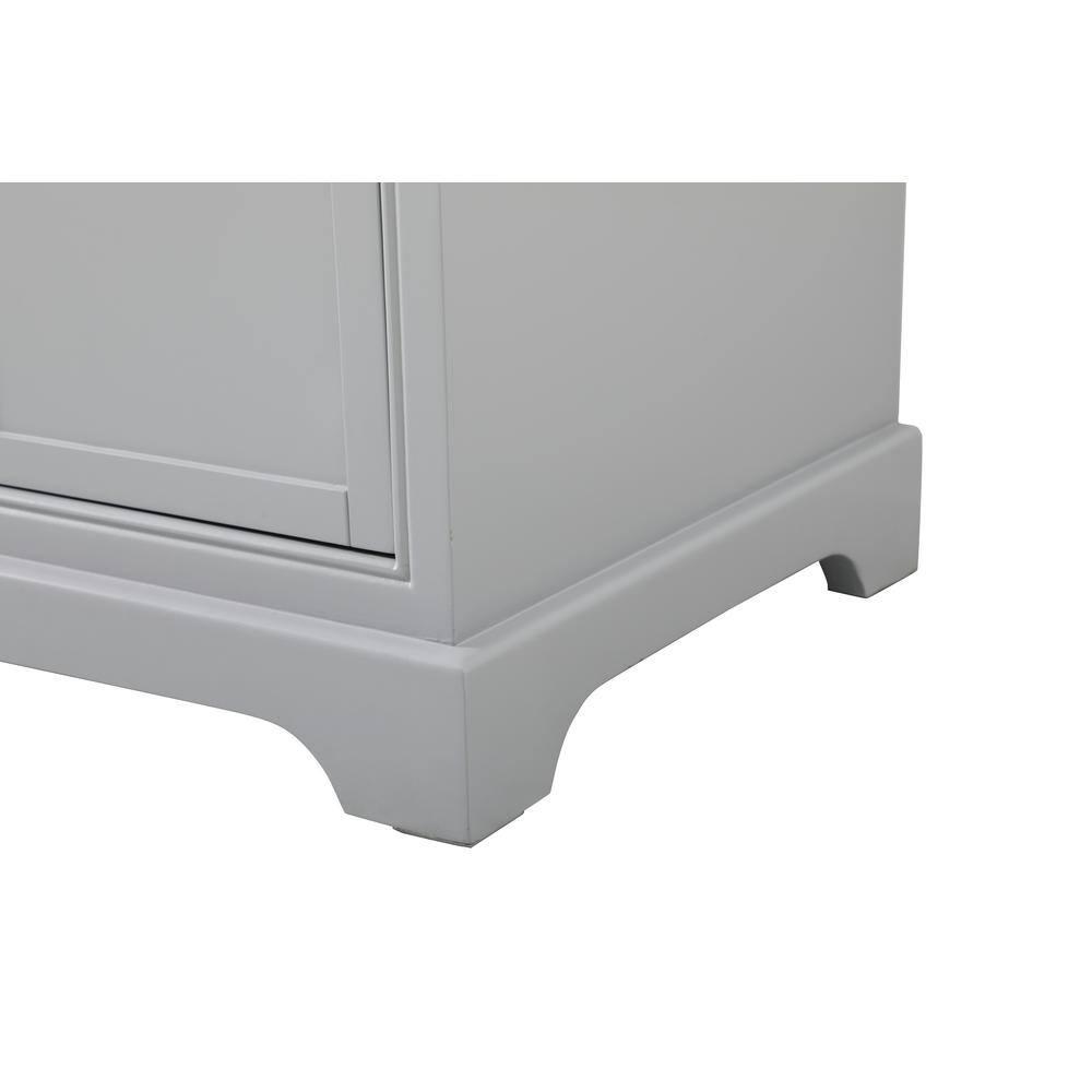 Elegant Decor Americana 72" Metal MDF Marble Double Bathroom Vanity in Gray
