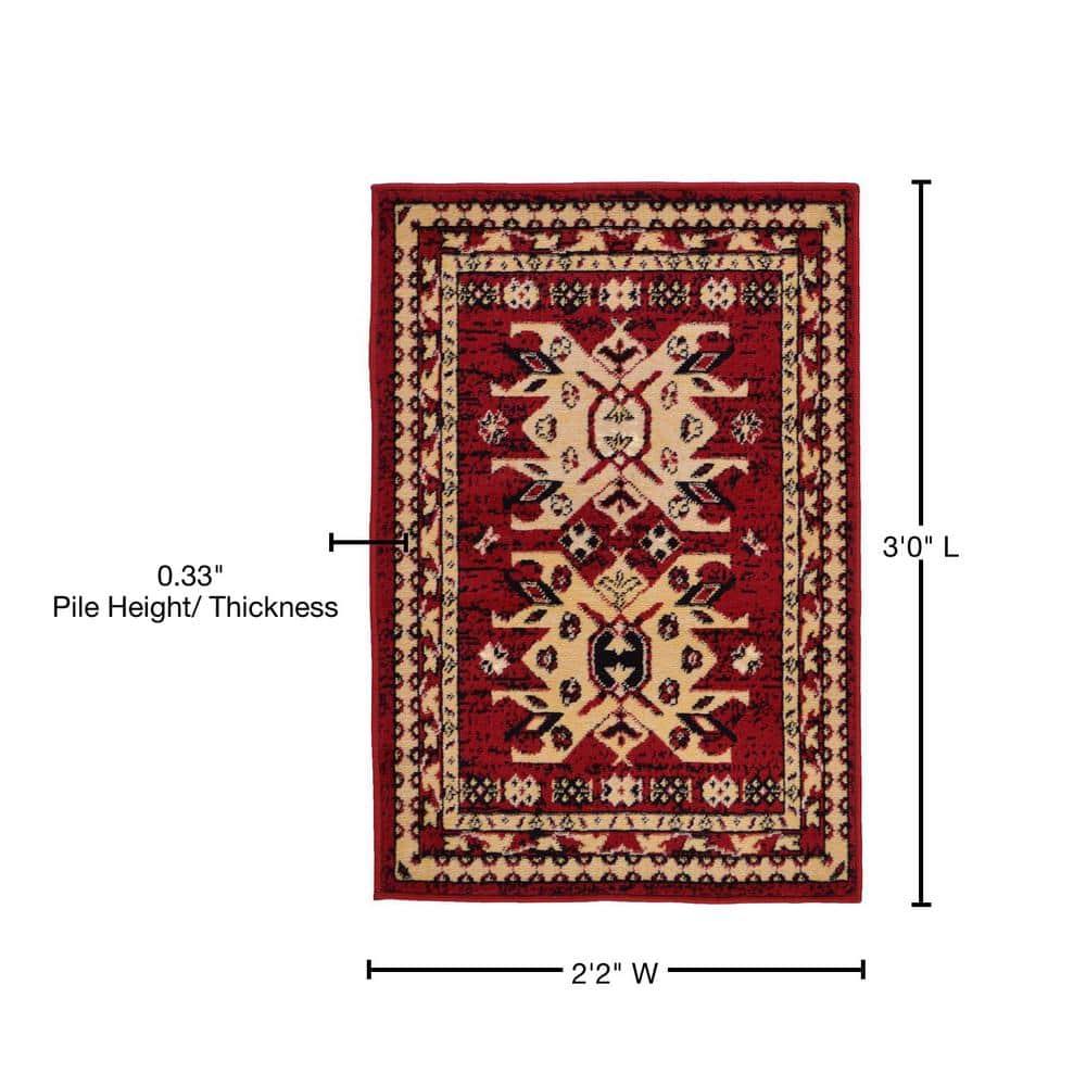 Unique Loom 2' 0 x 3' 1 Red Taftan Oasis Area Rug