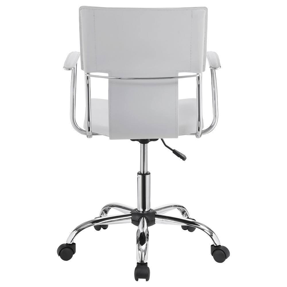 Contemporary styled mid back office chair, White/Chrome - Saltoro Sherpi