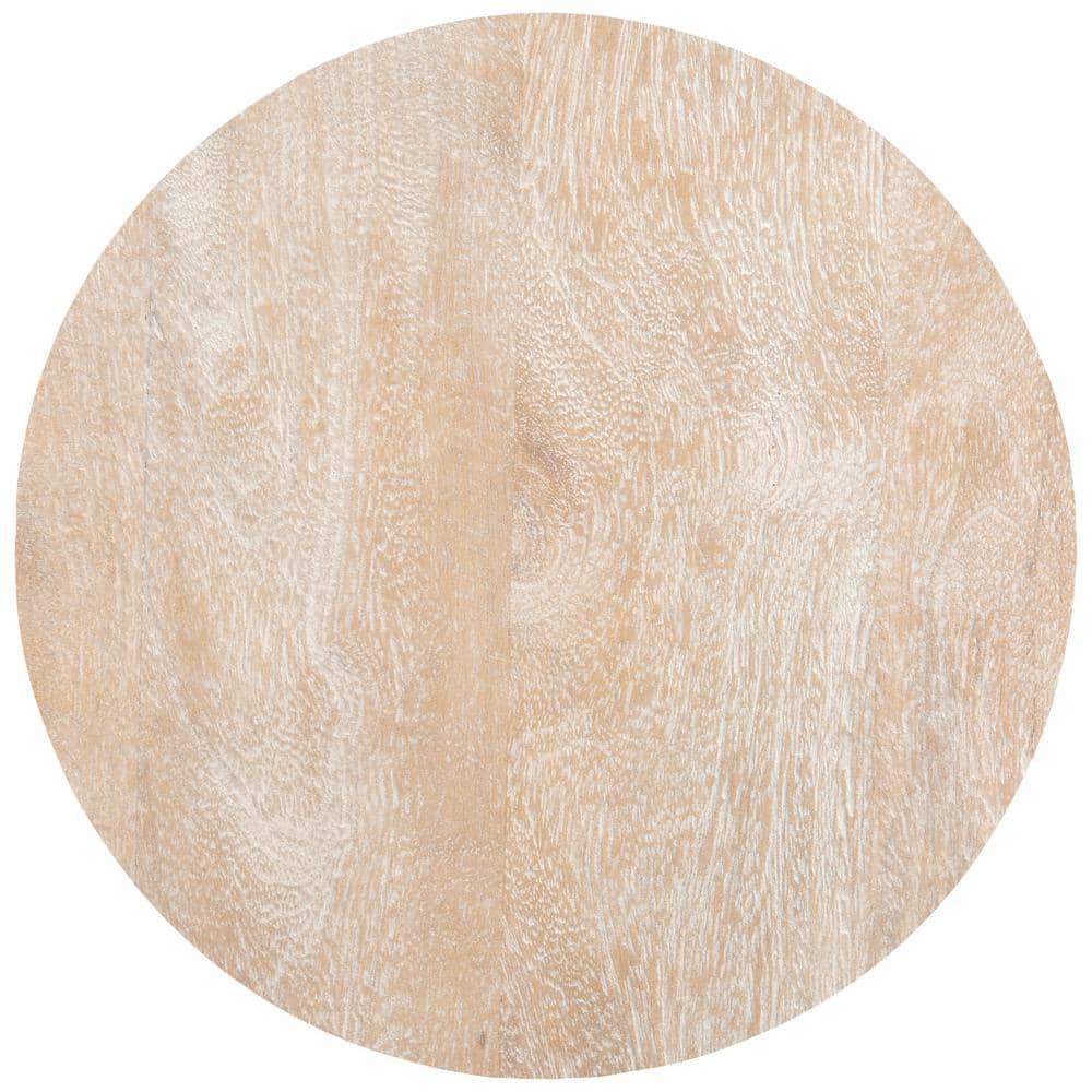 Whent Round Coffee Table - Grey White Wash/Black - Safavieh