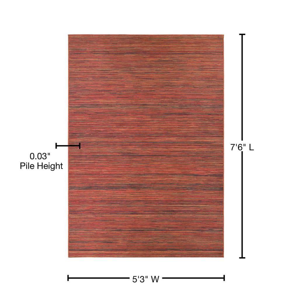 Couristan Cape Hinsdale Indoor / Outdoor Area Rug, Crimson-Multicolor, 5'3" x 7'6"