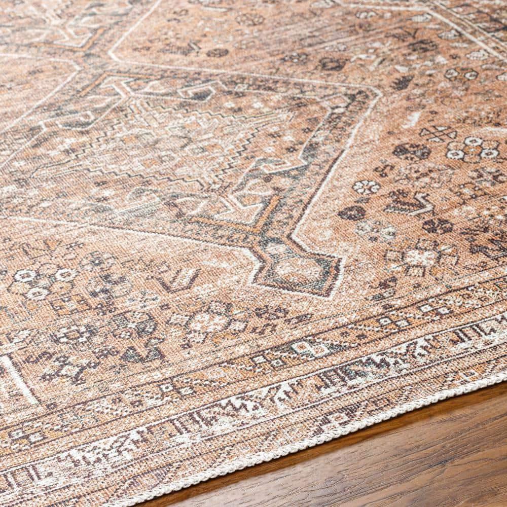 Cade Washable Rug - Orange / 5'3" x 7'3"