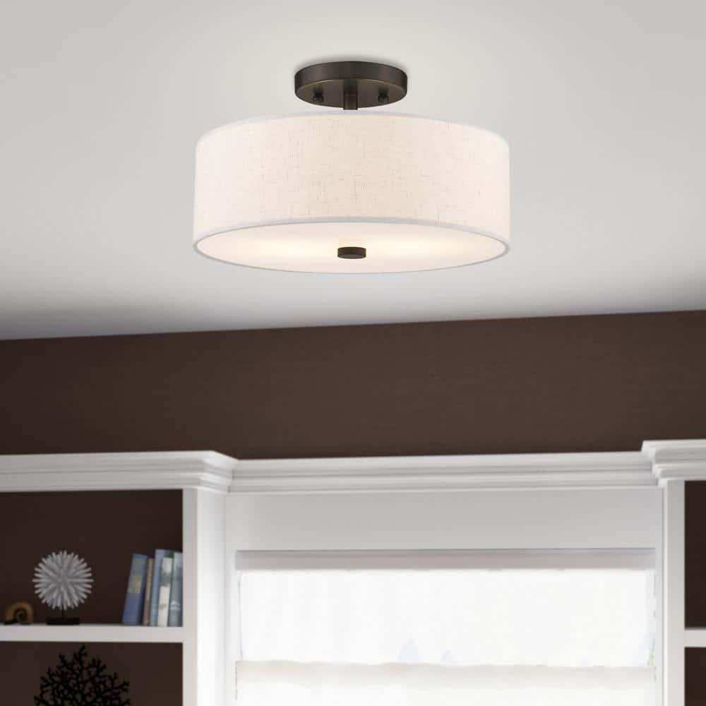 Livex Lighting Meridian 2 - Light Semi-Flush Mount in  English Bronze