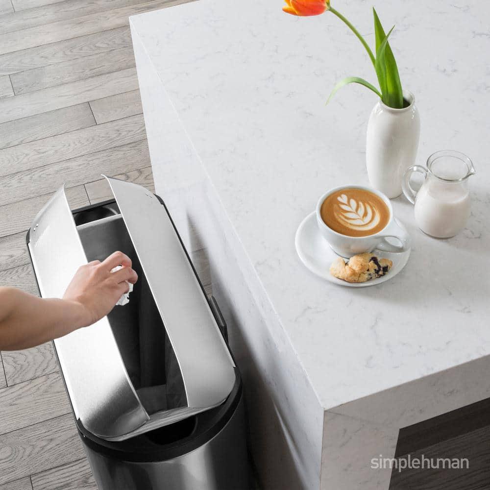 Simplehuman 45-Liter Brushed Stainless Steel Butterfly Step Trash Can