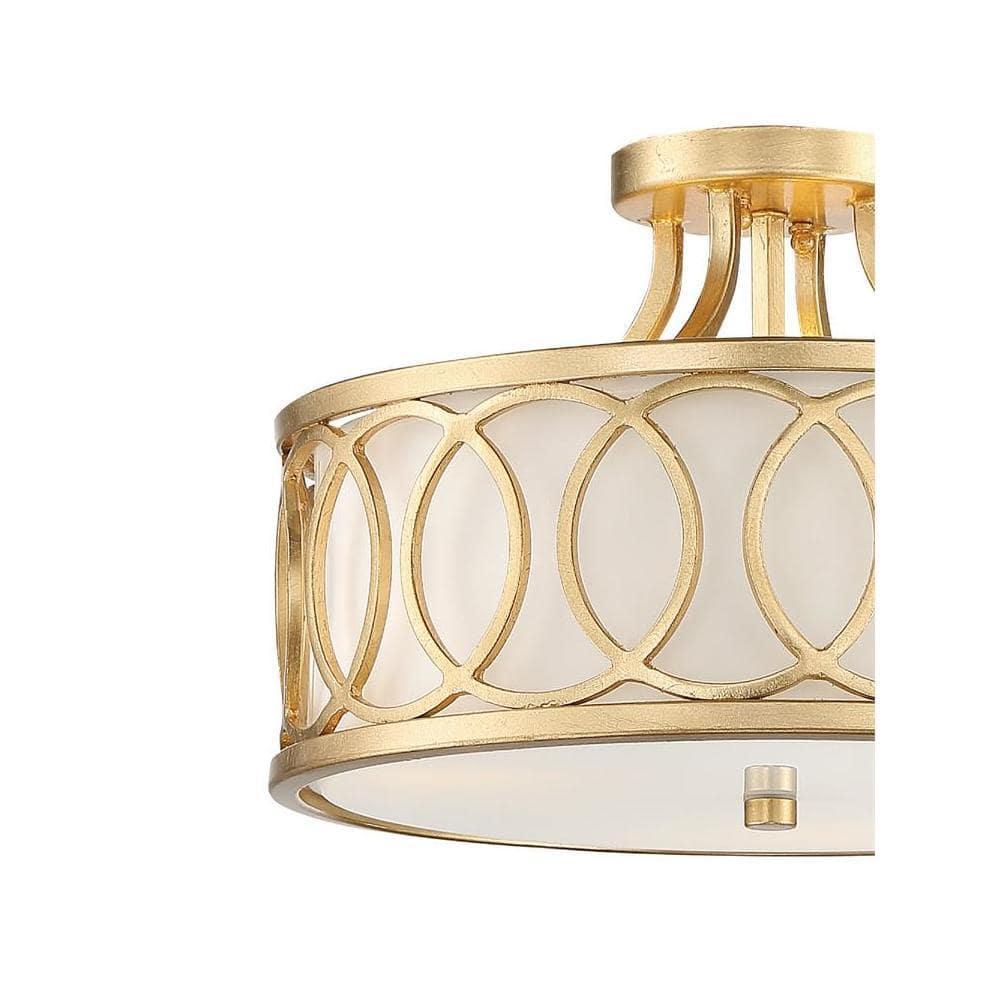 Crystorama Lighting Graham 3 - Light Semi-Flush Mount in  Antique Gold