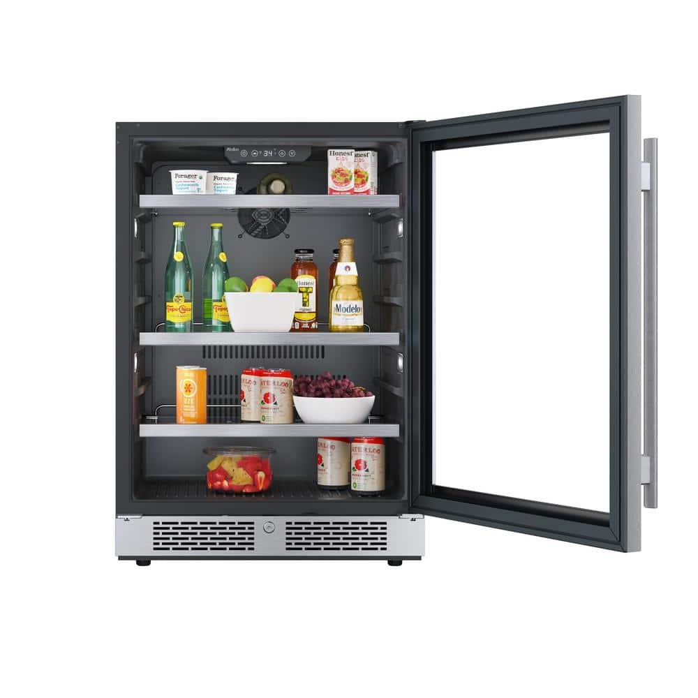 Avallon Avallon 23.8125'' W Convertible 140 Cans (12 oz.) Beverage Cooler with Glass Door